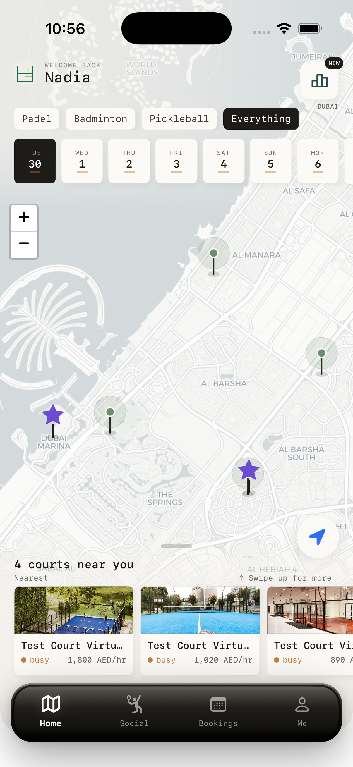 Courtside home map on iPhone