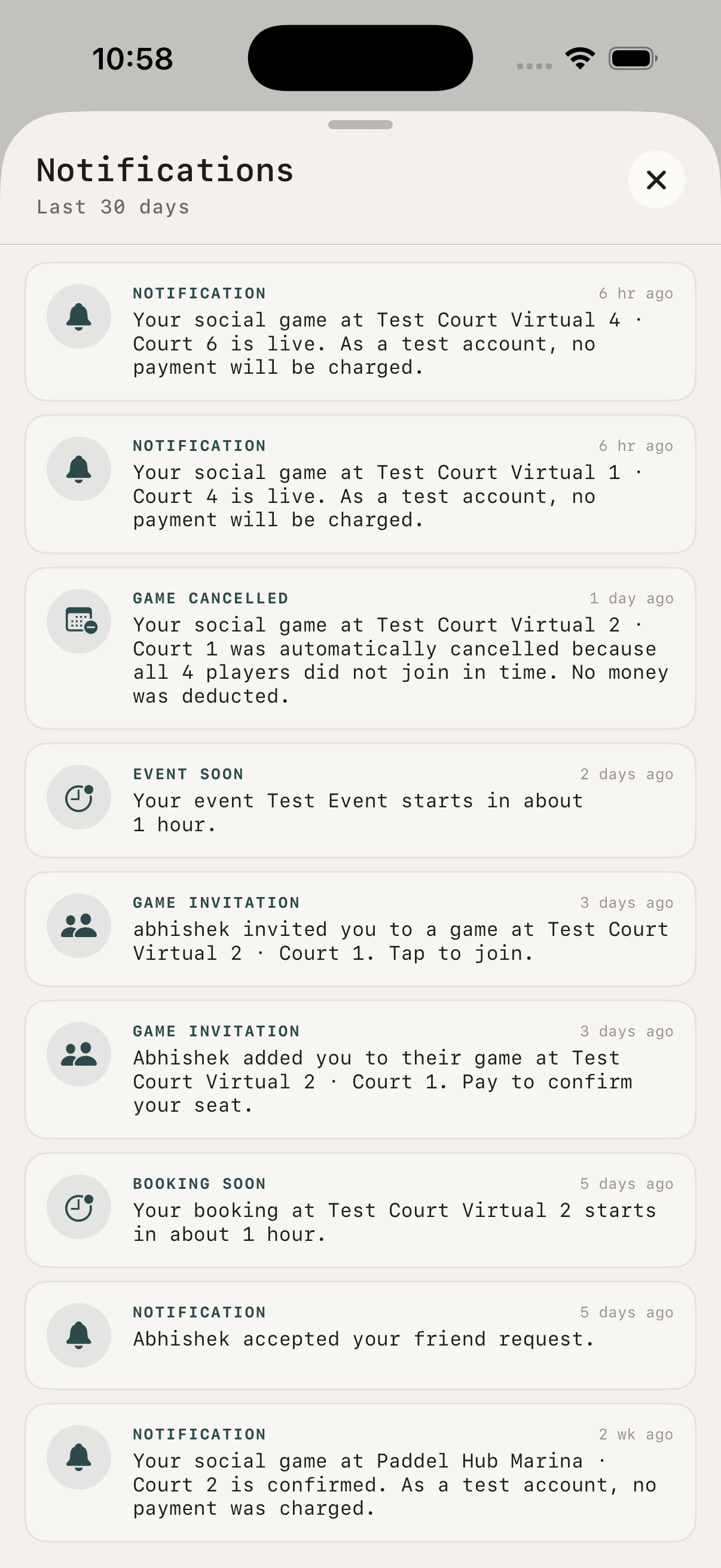 Courtside notifications on iPhone